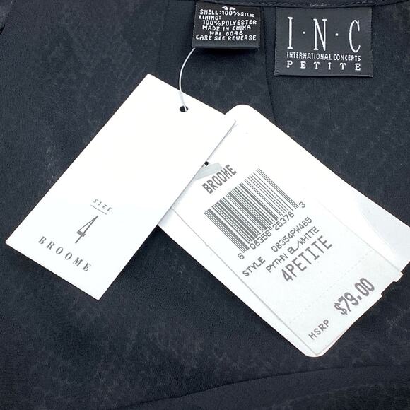 Silk INC International Concepts Petite Skirt 4 New NWT Black White Snake Print - Picture 2 of 8